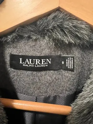 Lauren Ralph Lauren Women’s Faux- Fur Trim Grey Walker Coat thumbnail 8