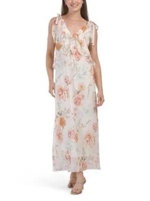 Christian Lacroix Pastel Floral Ruffle Maxi Dress Small thumbnail 2