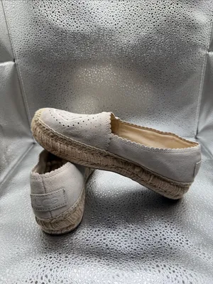 UGG Heidi Perf Cream Perforated Espadrille Slip-On Flats thumbnail 4