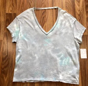 Free People All Mine Tie Dye Tee Shirt V-Neck Women's Size Small NWT New thumbnail 6