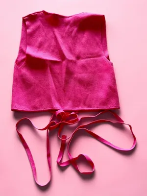 ZARA Pink Ribbed Knit Wrap Cropped V-Neck Top‎ - M thumbnail 2