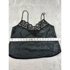 VTG Dreamtime Camisole Top Black Lace Satin Sz M Goth Grunge Witchy Whimsigoth thumbnail 10