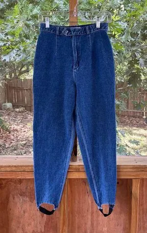 Guess Jeans Women's Vintage 80's Era Stirrup Jeans Size 30 (25" Waist) thumbnail 1