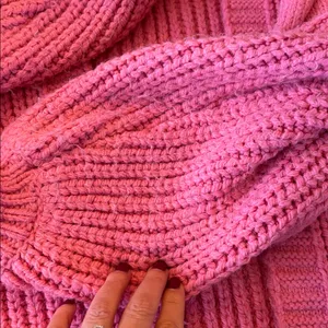 River Island Chunky Open Cardigan in Pink thumbnail 5