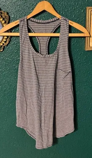 Lululemon Blue and Gray Racerback Tank Top Sz 10 thumbnail 1