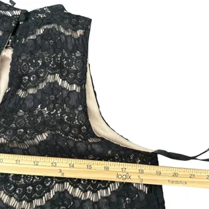 Fire Los Angeles Womens Black Lace Mesh Top Size L Mock‎ Neck Romantic Gothic Dark Feminine thumbnail 8
