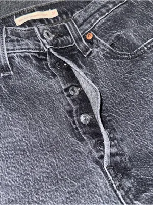 Levis Premium Ribcage Straight Ankle Jeans High Rise Black Denim Sz 27 Stretch thumbnail 7