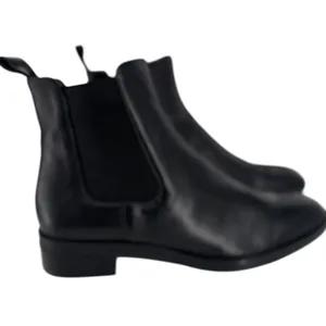 ZARA Women's Black Leather Chelsea Ankle‎ Boots Size 7.5 (EU 38) Minimalist thumbnail 2
