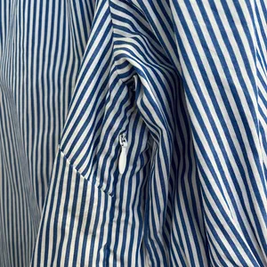 J.Crew Ruffleneck Tiered Popover Dress in Stripe Blue White Small thumbnail 9