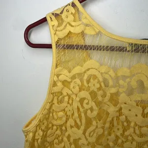 Forever 21 Y2K Lace Crop Yellow Top Floral design Medium thumbnail 8
