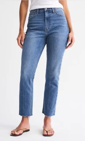 Abercrombie & Fitch Ultra High Rise Ankle Straight Jeans Black Size 26/2 thumbnail 1