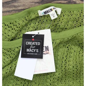 NWT Miken Womens Crochet Cover-Up Tank Swim I2417K711 Woodbine Green M thumbnail 5