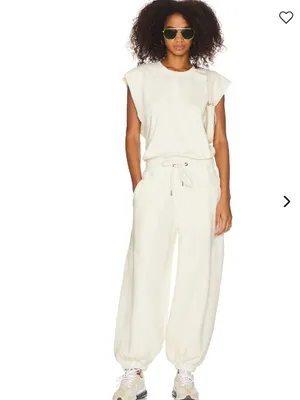 FP Movement Throw and Go Sweatsuit Onesie in Heather Oatmeal Cream XS Oversized thumbnail 3
