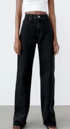 ZARA Black Wide Leg Jeans thumbnail 1