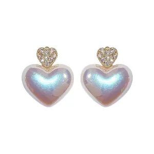 925 Sterling Silver Post Love Heart Stud Earrings for Women thumbnail 4