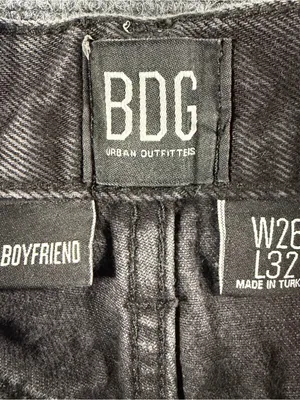 BDG Urban Outfitters Women's Boyfriend Wide-Leg Relaxed Black Denim Jeans 26x32 thumbnail 5