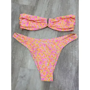 Kulani Kinis Champagne Blossom V Strapless Bandeau Top Vintage V Cheeky Bottoms thumbnail 2