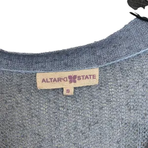 Altar'd State Cardigan Sweater Size Small Blue With White‎ Floral Lace Sides thumbnail 7