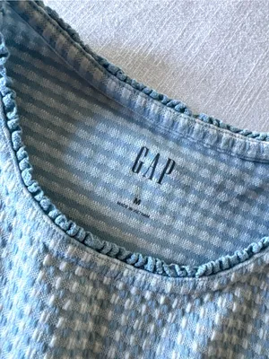 Gap Gingham Pointelle Shell Tank Top, Med thumbnail 8