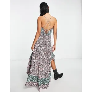 Free People Shirred Detail In Floral Print Maxi Dress Size S. B-3 thumbnail 2