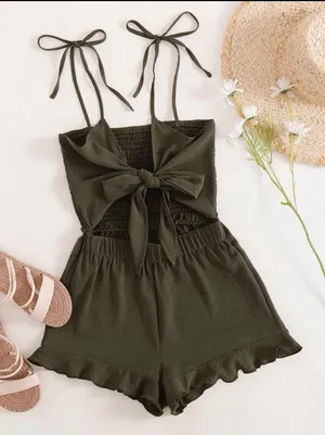 Olive Green Romper thumbnail 1