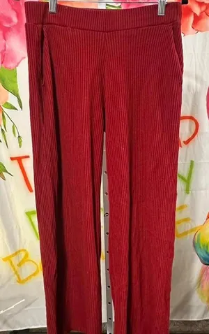 H62. Abercrombie and Fitch Red wide leg pants with pockets Size S thumbnail 1