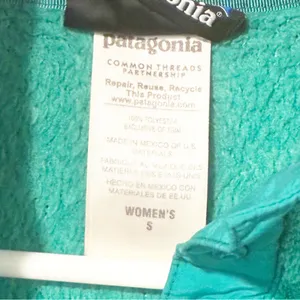 Patagonia Size Small Re-Tool‎ Snap T Plush Fleece Pullover Kangaroo Turquoise thumbnail 3