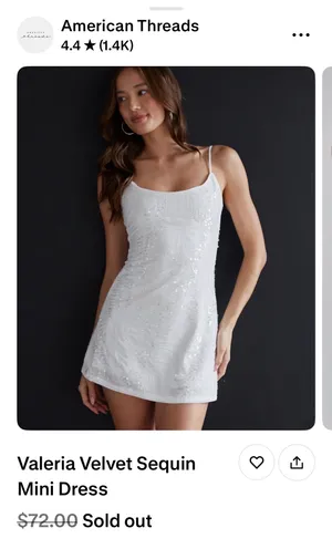 Brand new American threads white sequin mini dress.  thumbnail 6