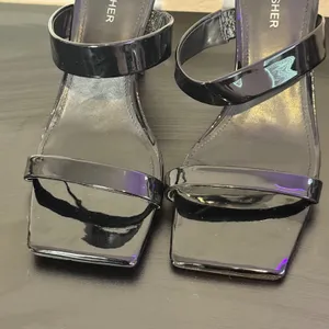 Marc Fisher Black Patent Square Toe Heeled‎ Slide Sandals Womens 8 M Zasha thumbnail 10