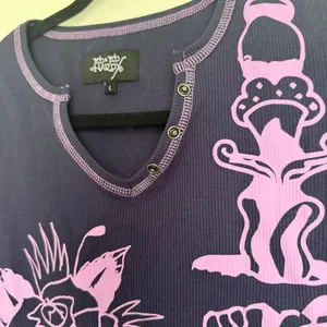 Ed Hardy women’s Purple Graphic Long Sleeve Shirt large thumbnail 4