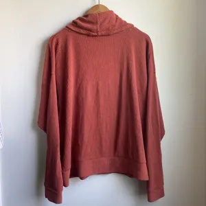 Natural Reflections Cowl Neck Thermal Waffle Pullover (Sz 1X) Pumpkin Orange thumbnail 5