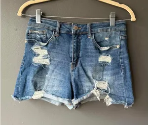 Judy Blue Distressed Denim Shorts Medium thumbnail 1