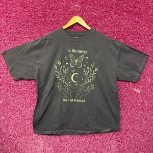 Be the energy you wish to attract T-shirt size O/S. thumbnail 1