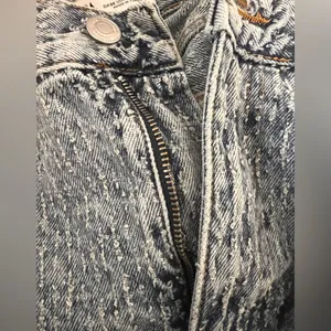 Zara Wide Leg Legged Pants Textured Blue Denim‎ Jeans Size 4 Y2K Festival thumbnail 4