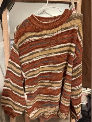 Striped Multicolor Women's Crew Neck Sweater thumbnail 1