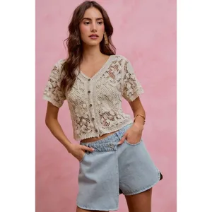 SO‎ ME Washed Denim Wrap Skorts - Large thumbnail 7