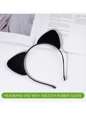 NEW Black Cat Ears Headband Furry Halloween Adult thumbnail 4