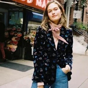 Anthropologie ETT:TWA Blooming Floral‎ Corduroy Blazer Jacket Academia Size 2 thumbnail 11