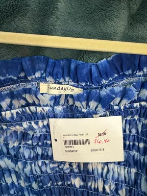 Blue And White Long Sleeve Top Size L thumbnail 3