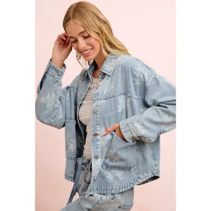 BiBi‎ Printed Washed Denim Jacket With Pocket thumbnail 7