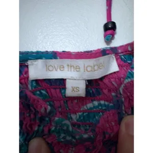 Love The Label Pink Teal‎ Paisley Smocked Puff Sleeve Tiered Mini Dress XS thumbnail 3
