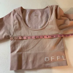 OFFLINE by Aerie Pink Ribbed Long Sleeve Crop Top Women’s S Seamless Active flaw thumbnail 5