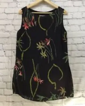 Coldwater Creek- Black and floral‎ tank top Size M/L thumbnail 1