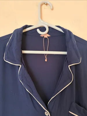 Eberjey Gisele navy blue jersey piped pajama top thumbnail 3