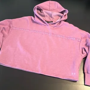 Under Armour Womens Loose Crop Hoodie Sweatshirt Pink XS‎ thumbnail 1