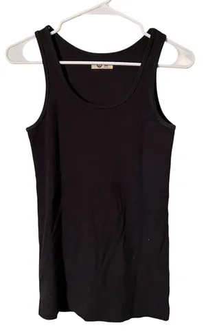 American Giant Women's Size XS Tank Top Black Ribbed‎ Scoop Neck Stretch Cotton thumbnail 1