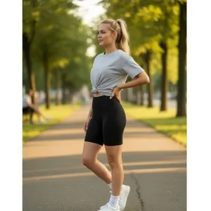 NWT OFFLINE by Aerie Ribbed 7" Bike Shorts Women's‎ Size XS Black Athleisure thumbnail 6