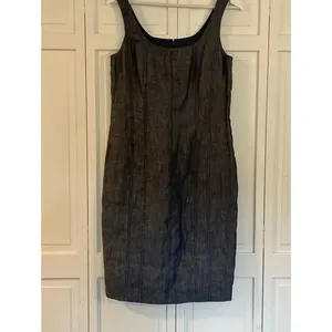 Talbots 100% linen denim look seamed fitted tank dress 8 thumbnail 12