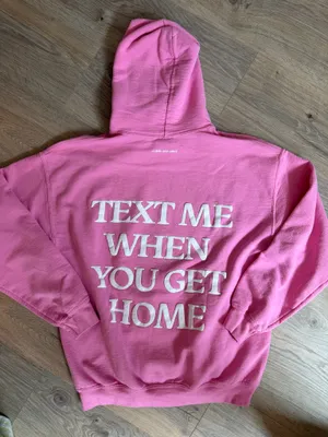 Lonely Ghost Text Me When You Get Home Pink Hoodie thumbnail 3