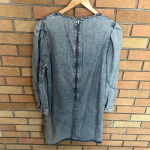 Zara Long Sleeve Washed Denim Mini Dress Women’s Size Small thumbnail 4